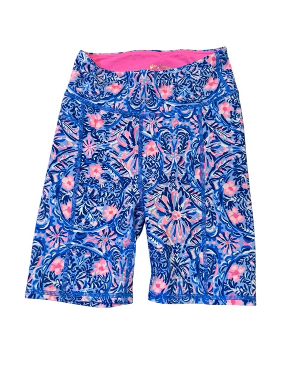 Lilly Pulitzer Blue & Pink Floral Performance Bike Shorts